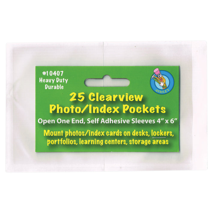 (5 Pk) Clr View Self-adhesive 25 Per Pk Pckts Photo-index Card 4x6