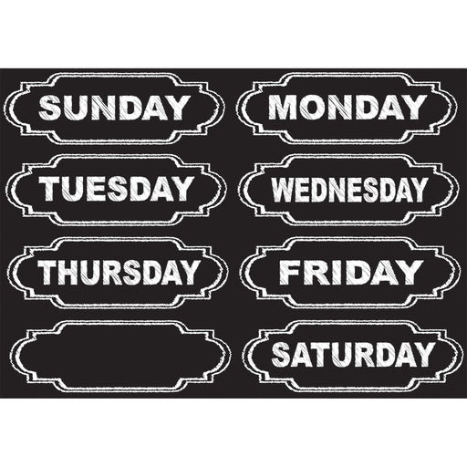 (6 Pk) Die-cut Magnets Chalkboard Days Of The Week