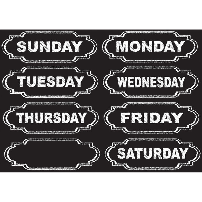 (6 Pk) Die-cut Magnets Chalkboard Days Of The Week