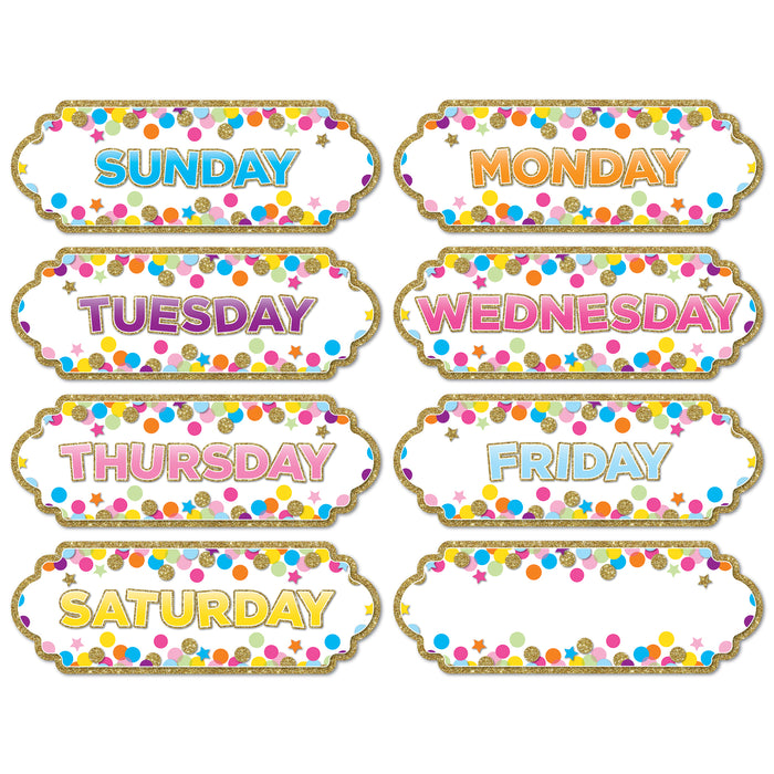 (6 Pk) Magnetic Confetti Days The Week