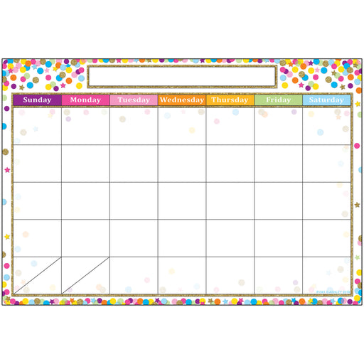 (6 Ea) Smart Confetti Calendar Chart Dry-erase Surface