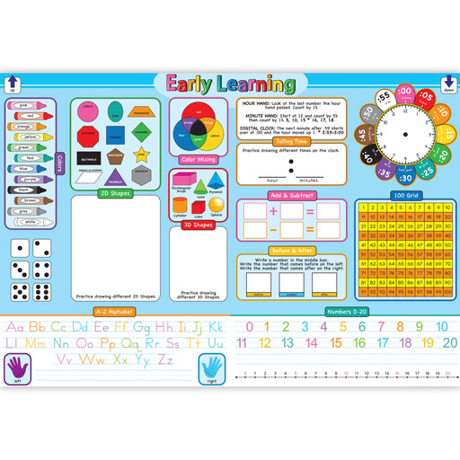 10ct Early Learning Basics Placemat 13x19 Single Sided Smart Poly