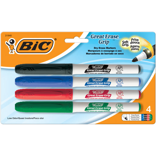 (6 Pk) Bic Great Erase Dry Erase Fine Pnt Markers 4 Per Pk Low Odor