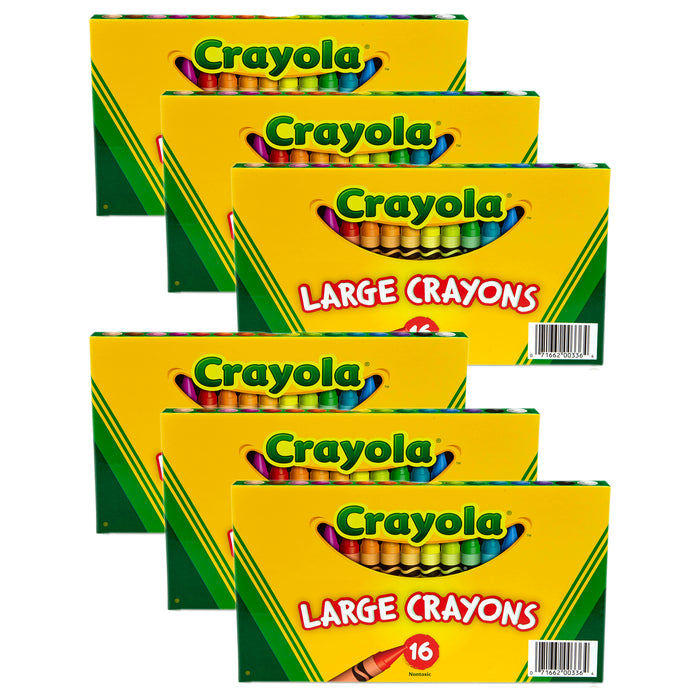 (6 Bx) Crayola Large Size Crayon 16ct Per Bx