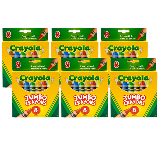 (6 Bx) Crayons Jumbo 8ct Per Box Peggable Tuck
