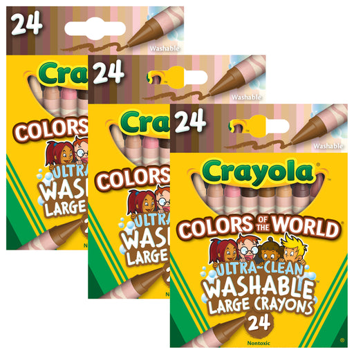 (3 Bx) 24ct World Large Crayons