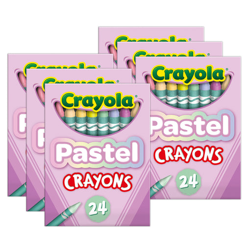 Pastel Crayons, 24 Colors Per Pack, 6 Packs