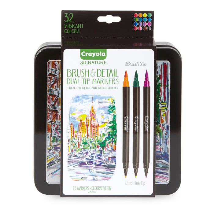 16ct Brush & Detail Markers Dual-tip