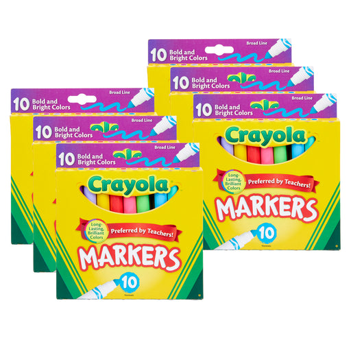 (6 Pk) 10ct Bold & Bright Markers Broad Line