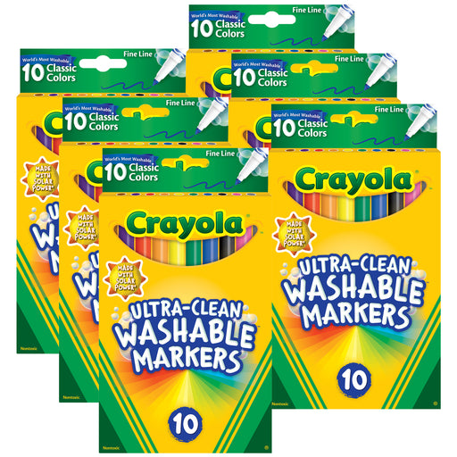 (6 Pk) 10ct Fine Line Color Max Markers Ultra-clean Washable