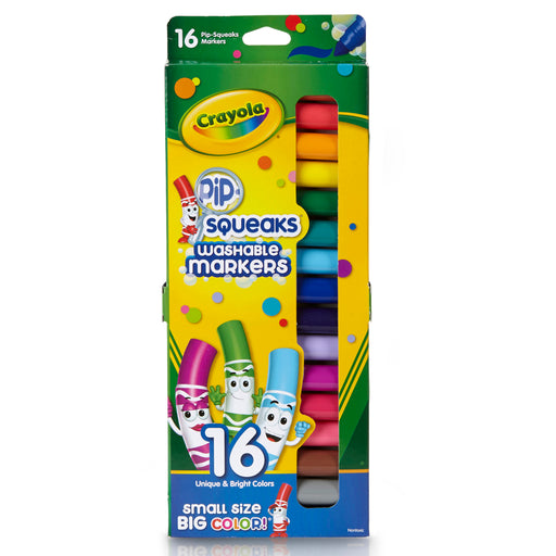 (3 Pk) Pip Squeaks Markers 16 Ct Short Washable In Peggable Pouch