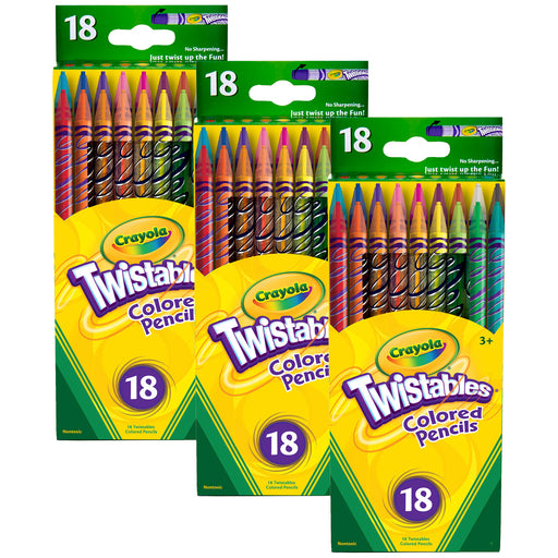 (3 Bx) Crayola Twistables 18ct Per Bx Colored Pencils