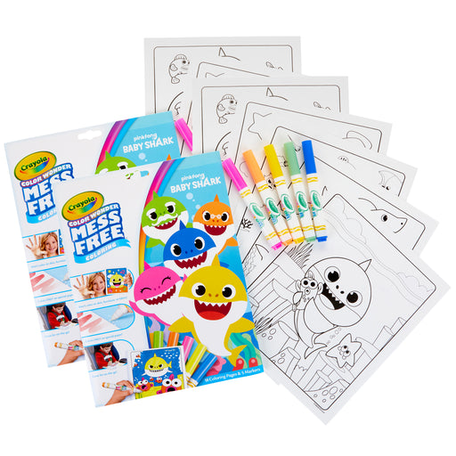 (2 St) Coloring Pad & Markers Baby Shark Color Wonder