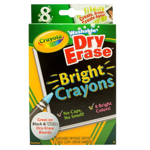 (6 Pk) Crayola Dry Erase Bright 8ct Crayons