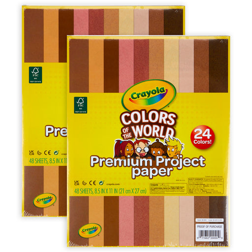 Colors of the World Premium Project Paper, 48 Sheets Per Pack, 2 Packs