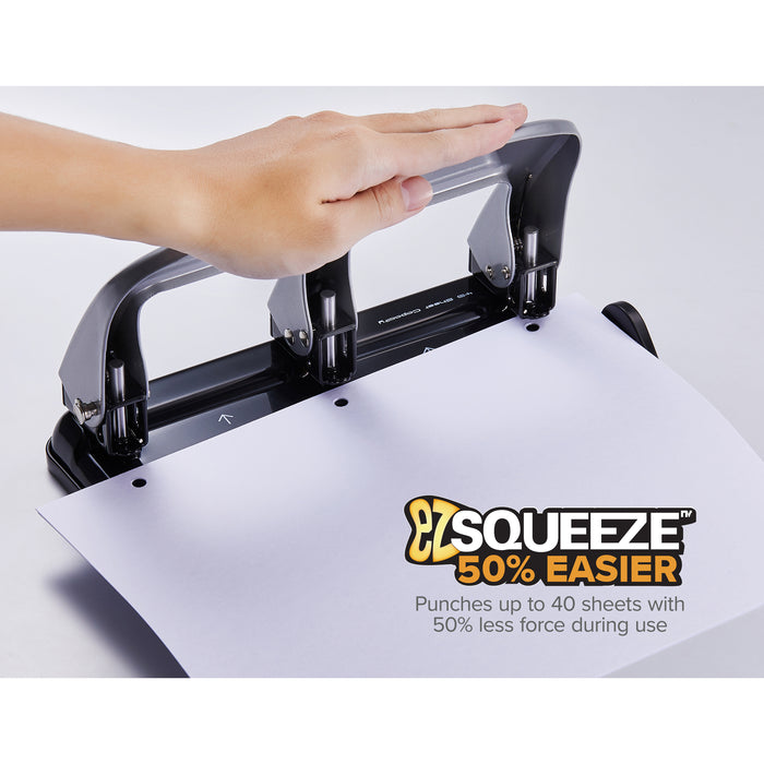 EZ Squeeze™ 3-Hole Punch, 40 Sheets, Silver