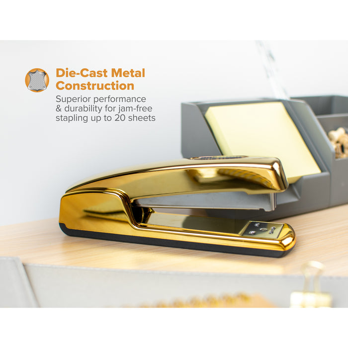 Metallic Gold Stapler, 20 Sheets