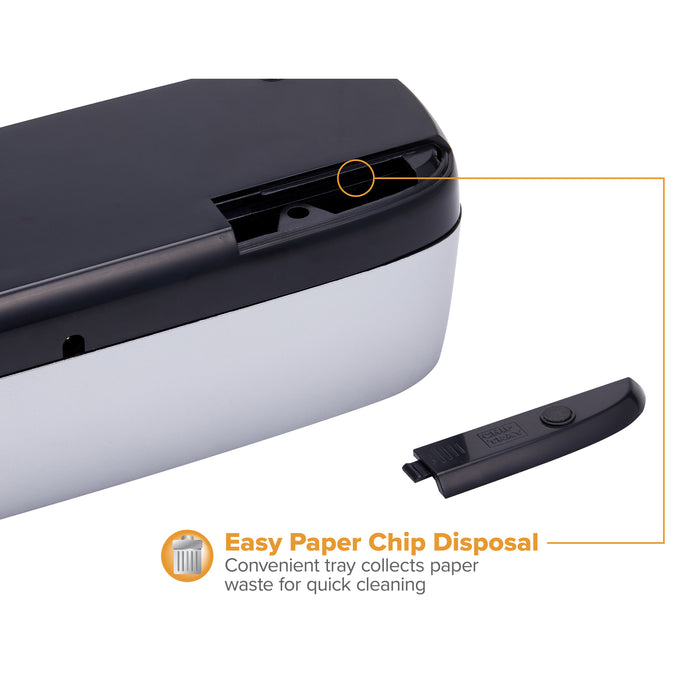 Electric or Battery 3-Hole Paper Punch, 12 Sheet Capacity