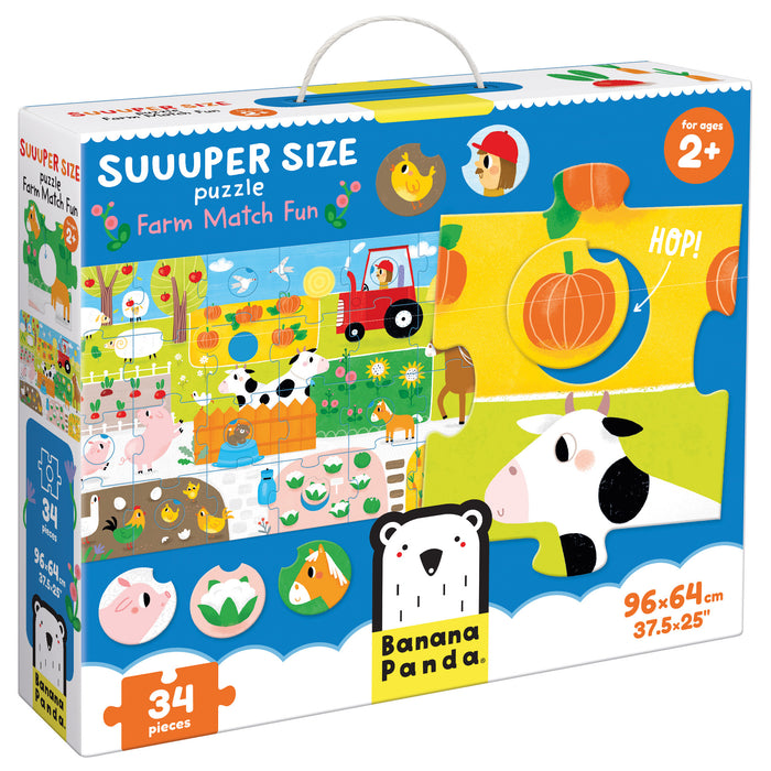 Suuuper Size Puzzle Farm Match Fun, Age 2+