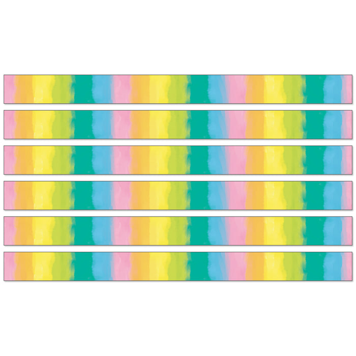 Creatively Inspired Watercolor Straight Borders, 36 Feet Per Pack, 6 Packs