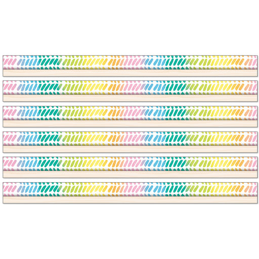 Creatively Inspired Watercolor Chevron Straight Borders, 36 Feet Per Pack, 6 Packs