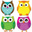 (6 Pk) Colorful Owls Cut Outs