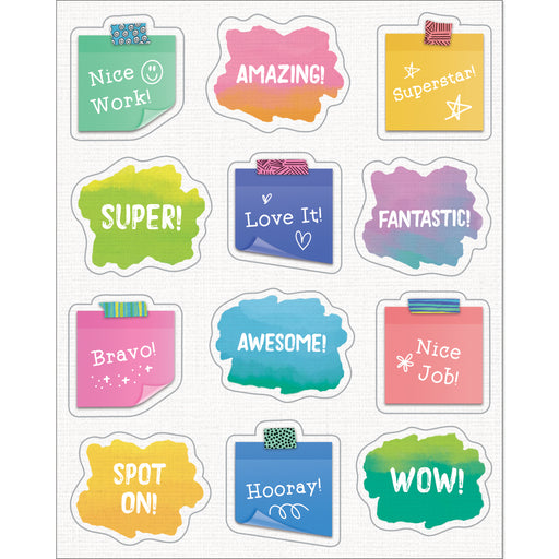Creatively Inspired Doodle Motivators Shape Stickers, 72 Per Pack, 12 Packs