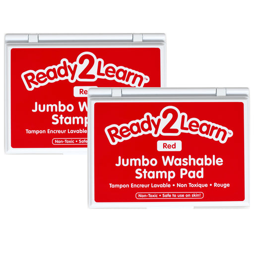 Jumbo Washable Stamp Pad - Red - 6.2"L x 4.1"W - Pack of 2
