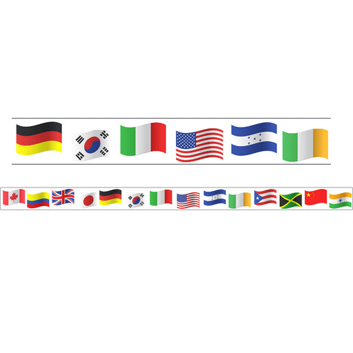 (2 Pk) World Flags Theme Magnetic Border