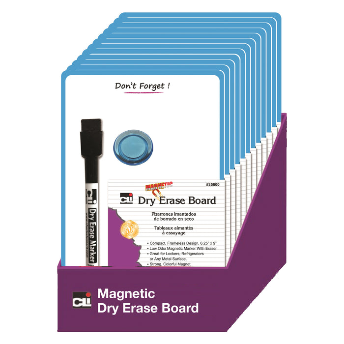 Mini Magnetic Dry Erase Board 12-st Blue Frame