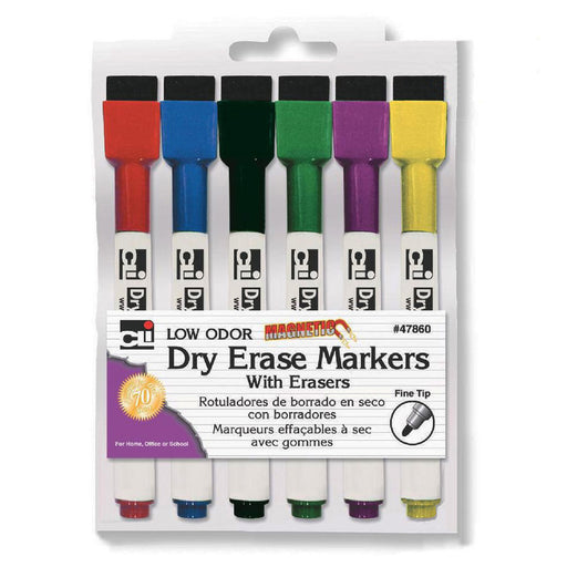 (6 Ea) Magnetic Dry Erase Markers W Eraser