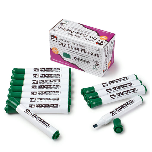 (3 Bx) 12ct Per Bx Dry Erase Markers Green Chisel