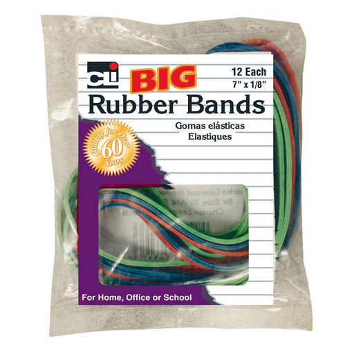 (12 Pk) Big Rubber Bands 7x1-8in 12 Per Pk