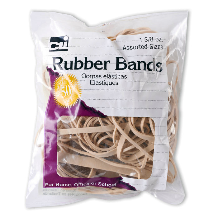 (12 Pk) Rubber Bands Natural Color 1 3-8oz Bag