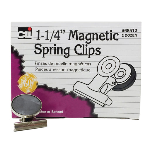 (2 Bx) Magnetic Spring Clips 1 1-4in 24 Per Box