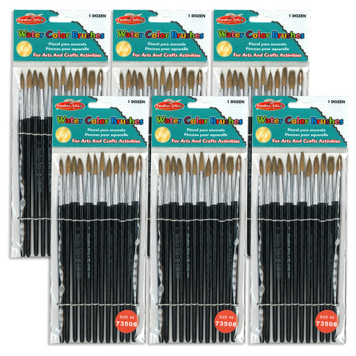 (6 Pk) Brushes Water Color Point #8