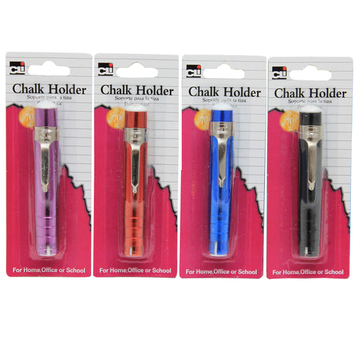 (6 Ea) Chalk Holder Aluminum Asst Colors