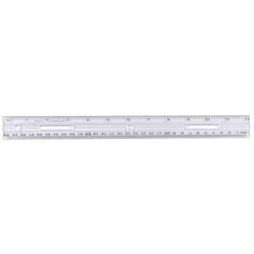 (48 Ea) 12in Plastic Ruler Clear