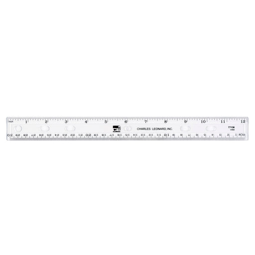 (48 Ea) Translucent 12in Plastic Ruler Clear