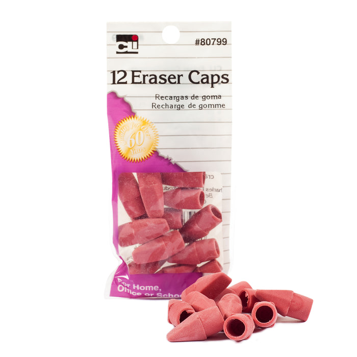 (36 Pk) Pink Eraser Caps 12 Per Pk