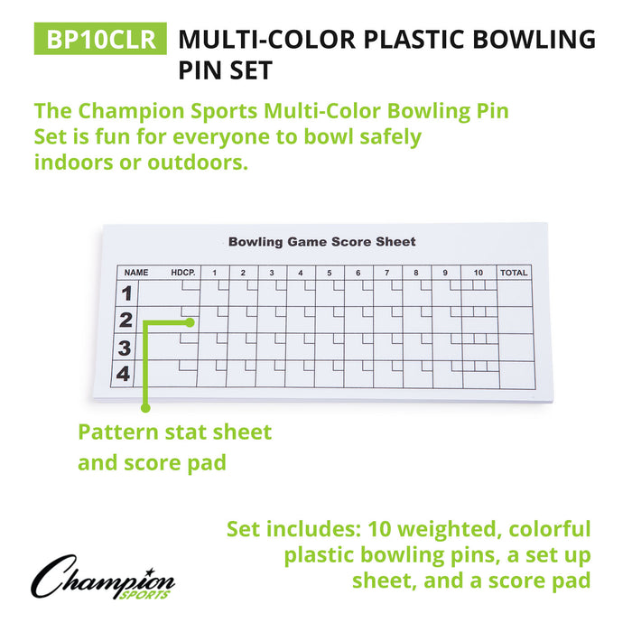 Bowling Pin Set Multi-color