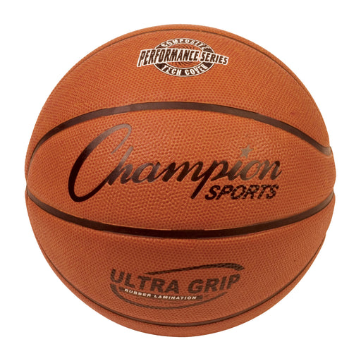 Official Size 7 Rubber Basketball W- Bladder & Ultra Grip