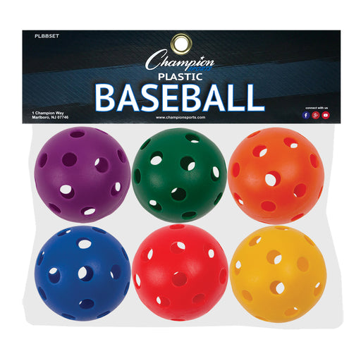 (3 St) Plastic Balls Baseball Size 6 Per Set