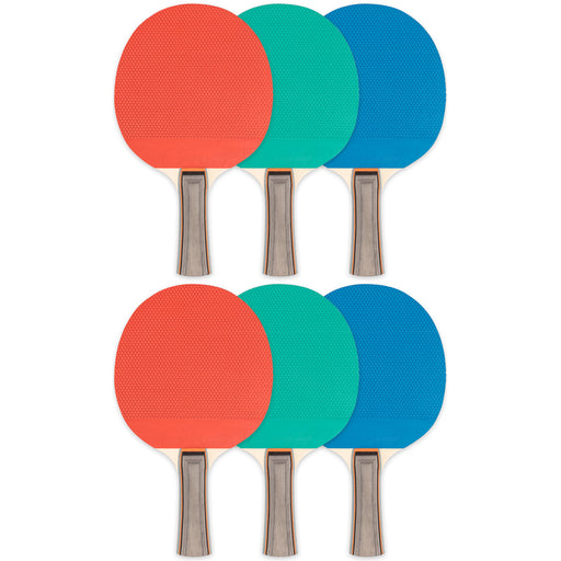 (6 Ea) Table Tennis Paddle Rubber Wood