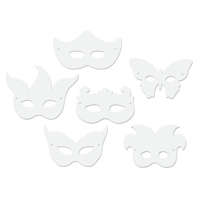 (6 Pk) Die Cut Mardi Gras Masks 24 Per Pk