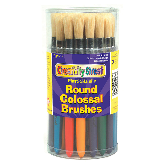 Colossal Round Plastic Handle Brush Assortment-multi