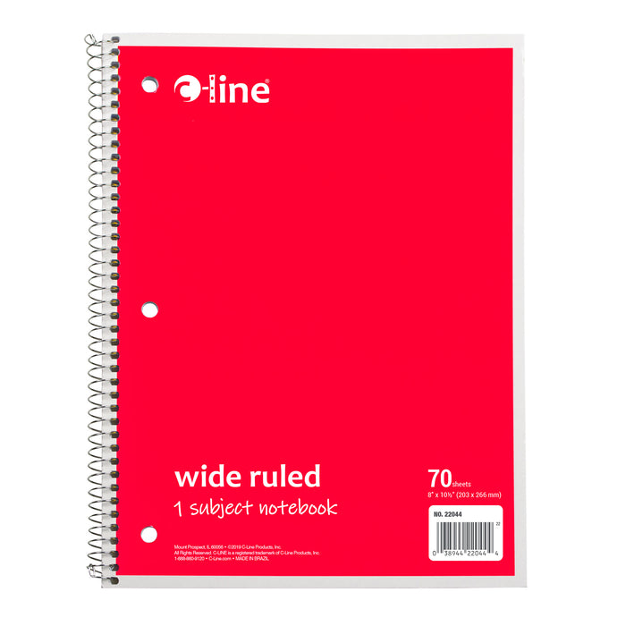 (12 Ea) Red 1 Sub Wide Ruled Notebk C Line