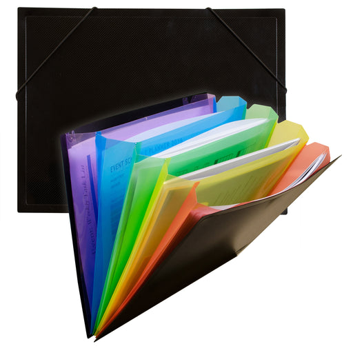 (3 Ea) Rainbow Document Sorter Black-multi