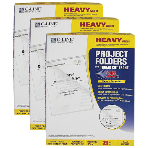 (3 Ct) Recycled Project Folders Clear