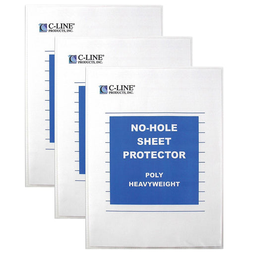 (3 Ct) No Hole Sheet Protector Clear